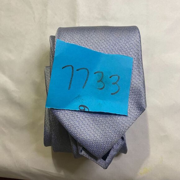 #7733 Calvin Klein Solid Light Blue Necktie, Tie - Picture 6 of 6